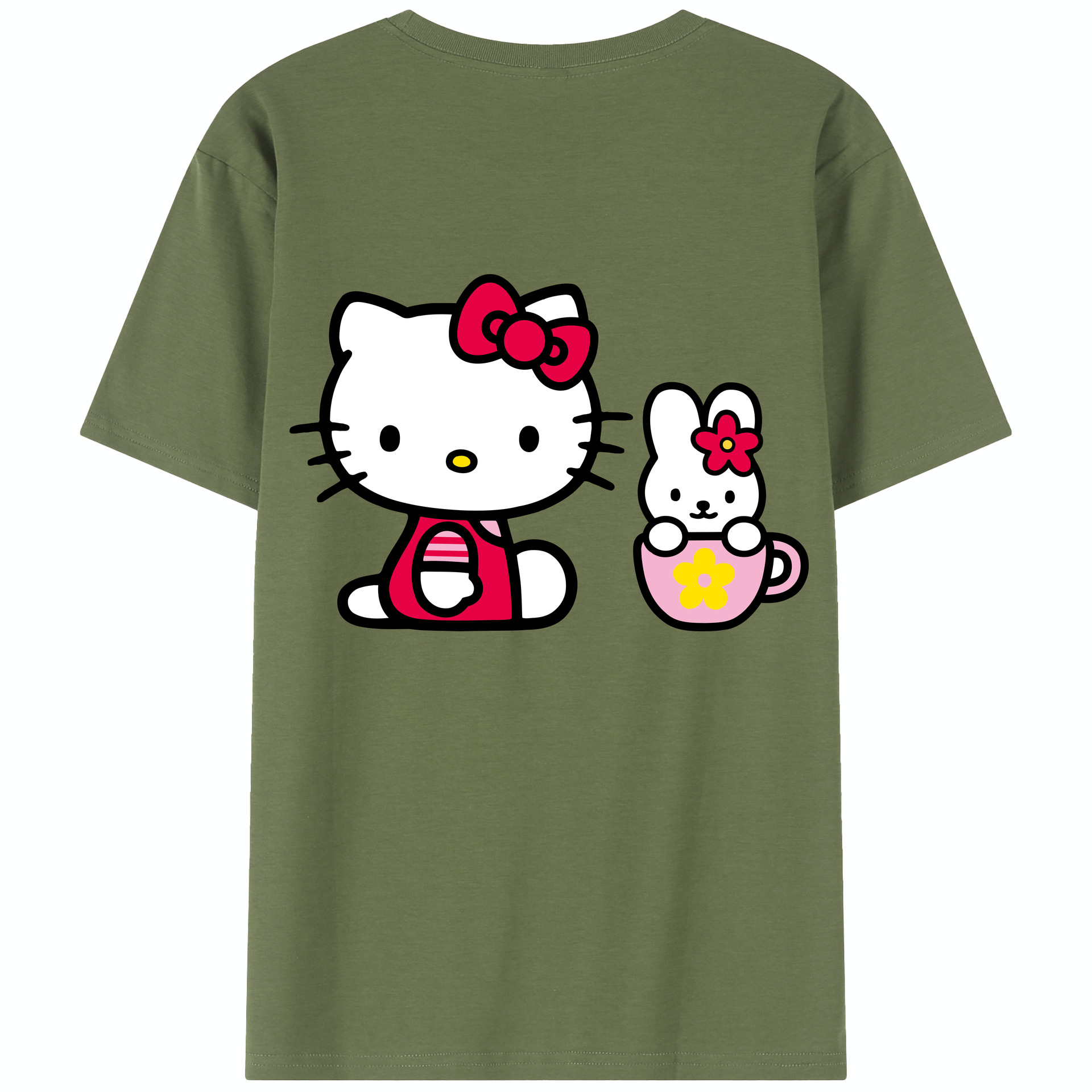 （画像用） Hello Kitty ハローキティ 綿100％半袖Tシャツ（背面プリント）